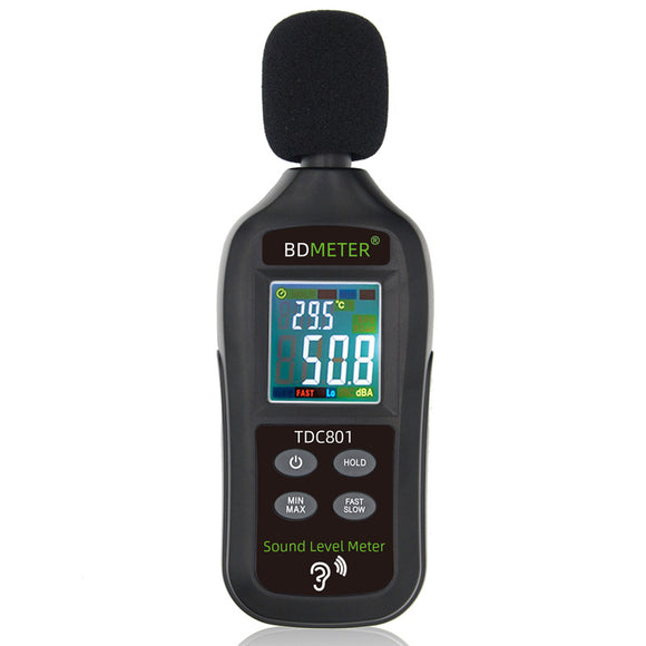 BDMETER TDC801 Handheld Digital Noise Meter 35~135dB Sound Level Decibel Meter Mini Sound Tester Volume Test
