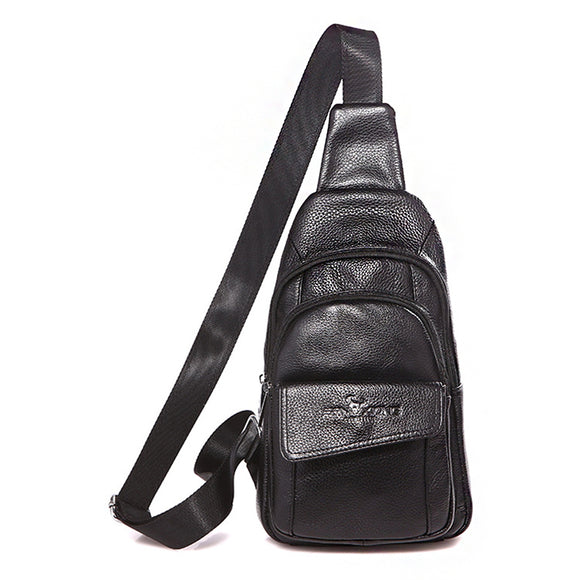 32 x 18CM Men's Crossbody Bag Cow Leather Waterproof Multifunction Travel Messenger Bags
