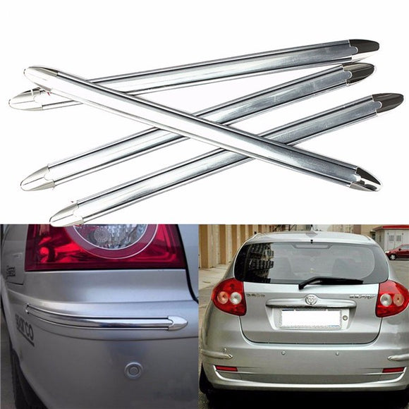 4Pcs Car Auto Decoration Strip Silver Chrome Bumper Corner Guard Protector