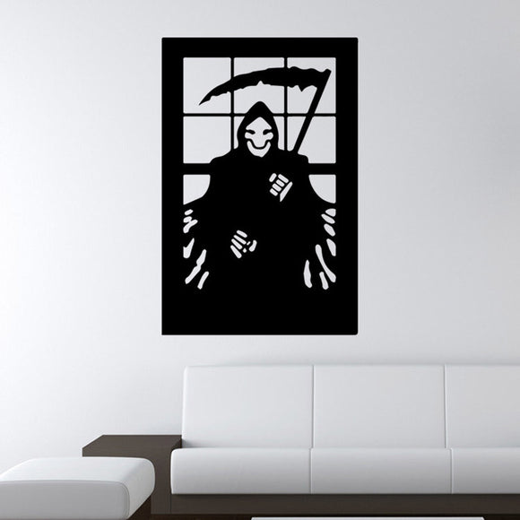 Halloween 3D Wallpapers Death Sickle Witch Creative Horror PVC Self Adhesive Backdrop Wall Sticker