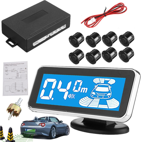 12V 4 LCD Car Parking Sensor Assistant System Monitor Detector with 4/6/8 Radar Sound Alert System