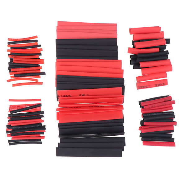 127Pcs Weatherproof Heat Shrink Sleeving Tubing Tube Assortment Kit Black Glue