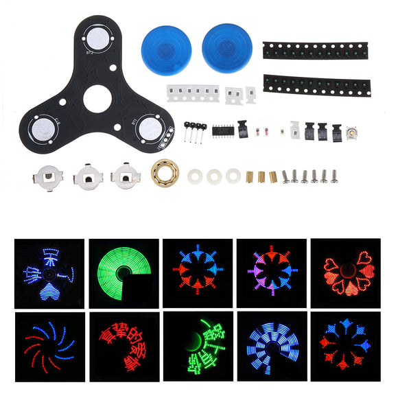 LED Fingertip Top Three-leaf Finger Top Transparent Acrylic Shell Luminous Display DIY Production Kit