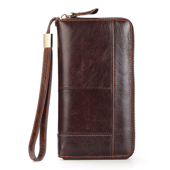 Men Genuine Leather Business Clutch Wallet Card Holder