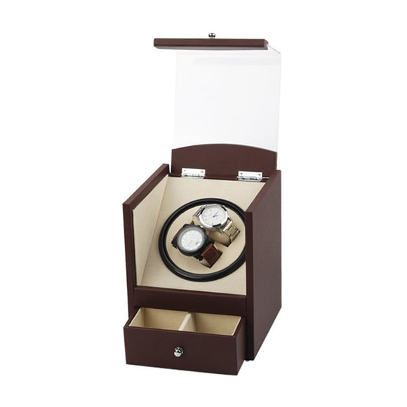 Automatic Rotating Wood Watch Winder Storage Display Case Box Organizer