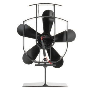 5 Blade Heat Powered Wood Stove Fan 1100rpm Ultra Quiet Fireplace Wood Burning Eco Fan