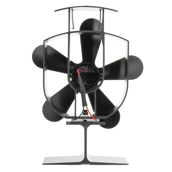 5 Blade Heat Powered Wood Stove Fan 1100rpm Ultra Quiet Fireplace Wood Burning Eco Fan