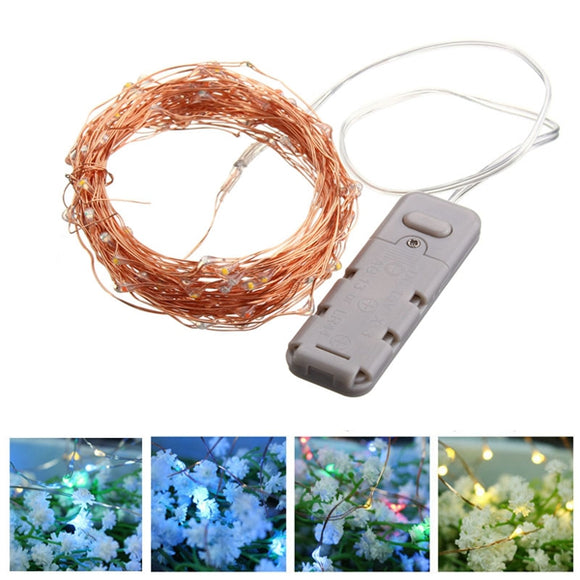 Battery Powered 10M 100LEDs Waterproof Copper Wire  String Light For Wedding Party Decor