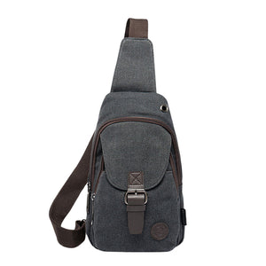 Canvas Men Crossbody Bag Vintage Canvas Shoulder Chest Bag