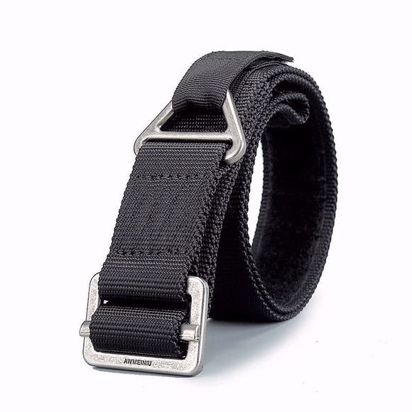 120cm x 3.8cm AWMN Adjustable Tactical Belt  Lightweight Nylon Waistband Waist Belt For Man Women Camping Hunting casual Belt