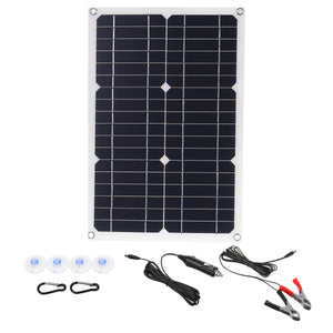 20W 18V 5V EVA + PET Solar Panel with Dual USB & DC In-line