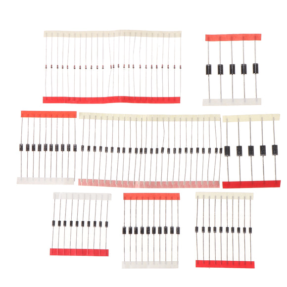 300pcs 8values Fast Switching Schottky Diode Kit Set 1N4148 1N4007 1N5819 1N5399 1N5408 1N5822 FR107 FR207 Electronic Components