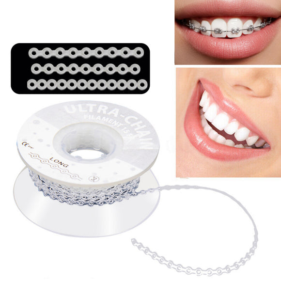 6m S/M/L Dental Orthodontic Elastic Ultra Power Chain Rubber Band Teeth Care Tools