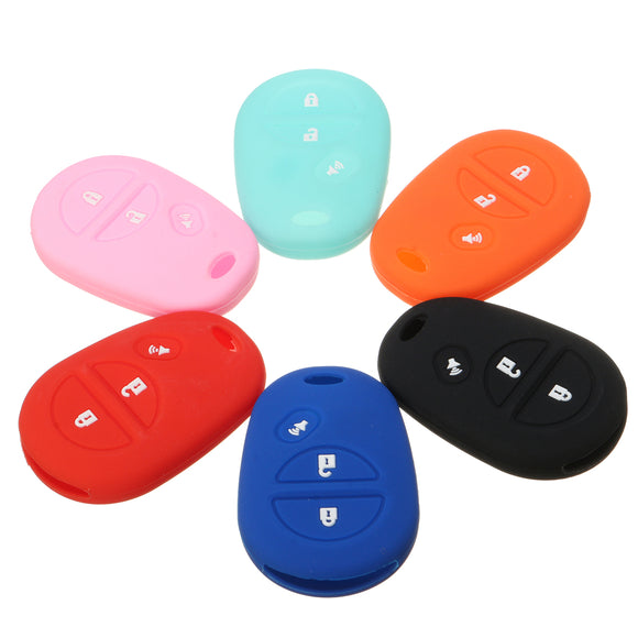 3 Buttons Silicone Key Cover Case For Toyota Sienna Tacoma Tundra Remote Key