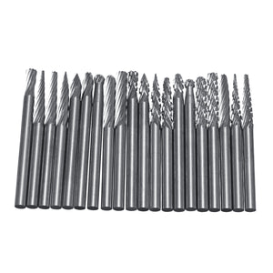 20Pcs 3x3mm Tungsten Steel Solid Carbide Burrs Rotary Rasp File Grinding Tools Kit