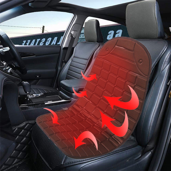 Heated Seat Cushion 12V Nonslip Car Heating Seat Cover Pad Winter Warm Backrest