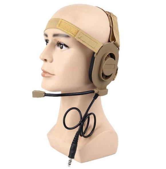 Tactical Intercom Bowman Elite Military Outdoor CS Headset For Kenwood BaoFeng TYT