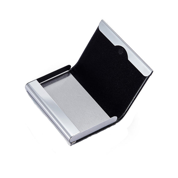 IPRee Aluminum Alloy Metal Card Holder PU Leather Credit Card Case ID Card Storage Box