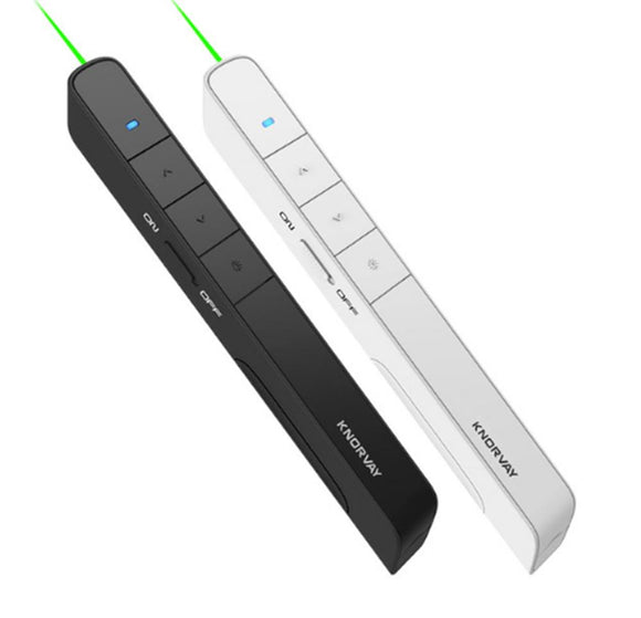 KNORVAY N75C Remote Control PPT Laser Page Pen Green Light Presentation Presenter Pen 2.4 GHz