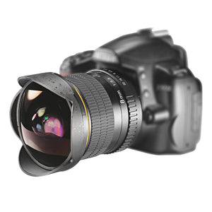 Lightdow 8mm F/3.5 Manual Ultra Wide Angle Fisheye Lens for Canon for Nikon DSLR Camera