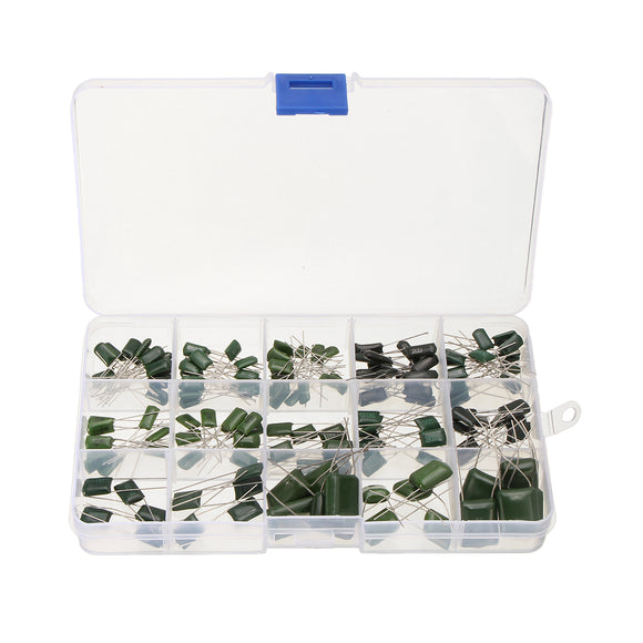 150 Pcs Polyester Poly Film Capacitors 0.47nF-470nF 15 Value Assortment Box Kit