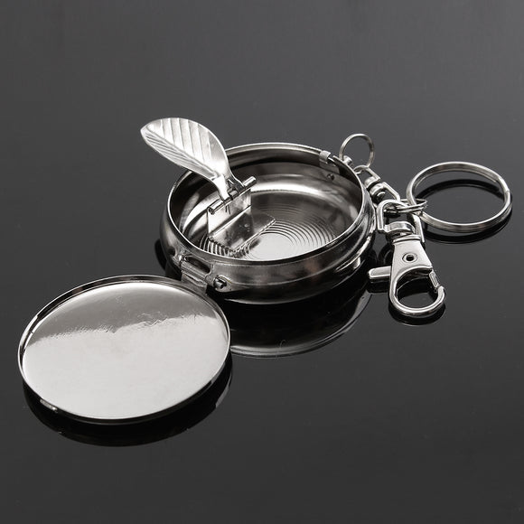 Stainless Steel Ashtray with Keyring for Cigar Cigarette Weed Tobacco EDC Gaget
