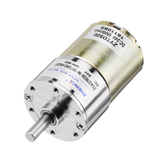 Zhengke ZGA37RG 24V 600rpm Reduction Motor DC Gear Motor 3mm Shaft