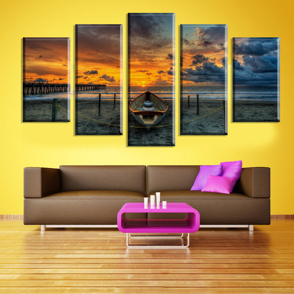 5  Cascade The Sea Sunset Canvas Wall Painting Picture Home Decoration Without Frame Including Insta