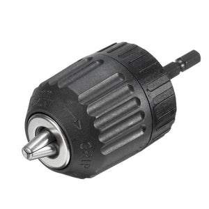 0.8-10mm 1/4 Hex Shank Keyless Chuck Driver 3/8" 24UNF Keyless Drill Chuck Converter"