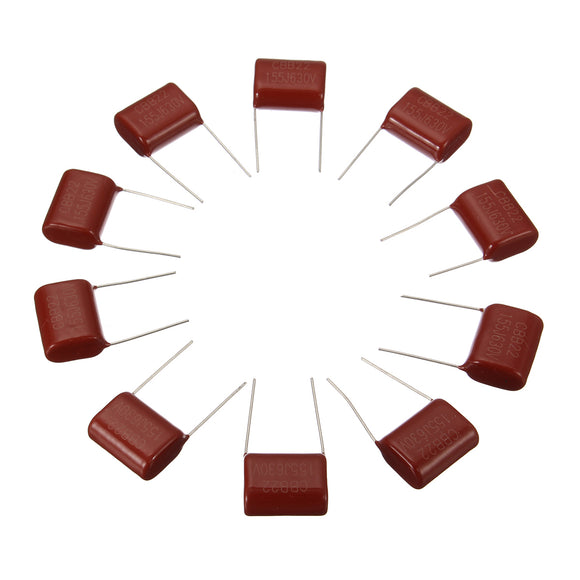 10PCS CBB Capacitor 630V 155J 1.5UF Metallized Polypropylene Film Capacitor
