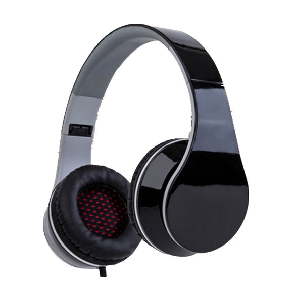 Foldable Portable 3.5mm Wired Headphone Lightweight Stereo Headphone with Mic