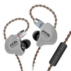 CCA C10 4BA+1DD 3.5mm 4 Balanced Armatured 1 Dynamic In Ear 10 Drive Units Earphone HiFi DJ Monitor Sports Headphone With Mic Detachable Cable