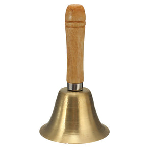 Solid Brass Wooden Handle School Reception Dinner Hotel Hand Bell