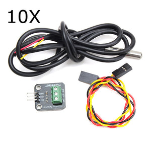 10Pcs DS18B20 Temperature Sensor Module Kit Waterproof Electronic Building Block For Arduino