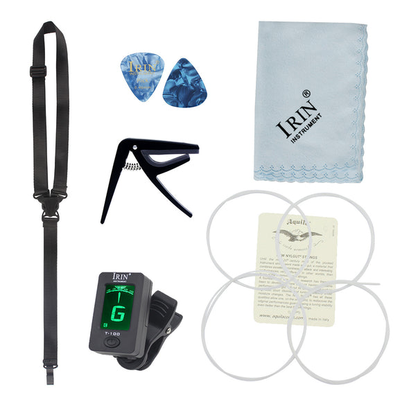 Guitar Accessories Set with Guitar Picks Tuner String Clip Strap Cleaning Cloth
