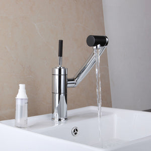 360 Rotate Spray Deck Mounted Chrome Bathroom Basin Mixer Tap Waterfall Faucet