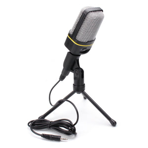 3.5 mm Condenser Microphone Mic For MSN Skype Singing Recording Laptop Notebook PC