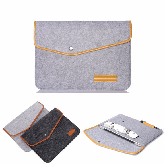 12 Inch Wool Leather laptop Sleeve Bag For Laptop Tablet Macbook 12