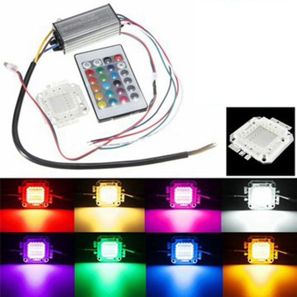 10W RGB Chip Light Bulb Waterproof LED Driver Power Supply with Remote Controller