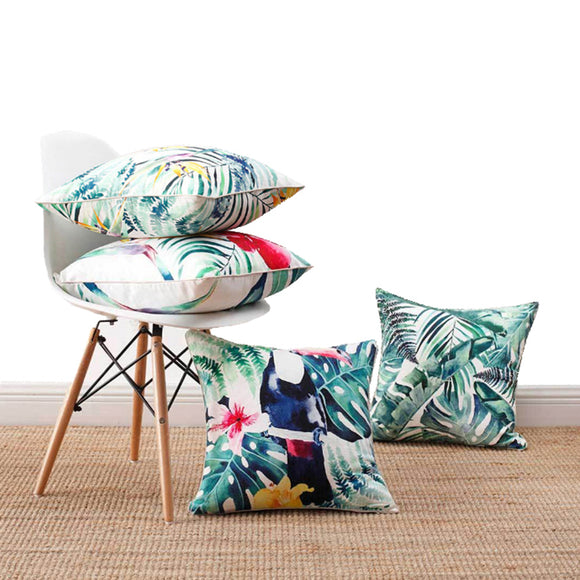XIAOMI COMO LIVING Tropical Rainforest Hand-painted Pillow Cotton Cushion Flowers Floral Pillow For Sofa Chair