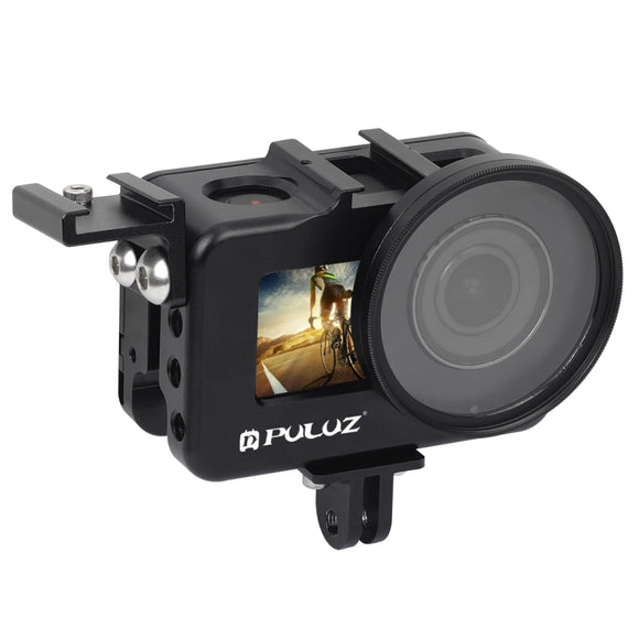 PULUZ PU331B Housing Cage Protective Case Frame Shell with Cold Shoe Mount for DJI OSMO Action Sports Camera