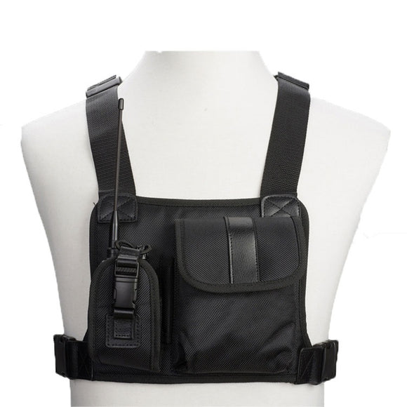 Multi-function Walkie Talkie Chest Pocket Pack Handset Radio Holder Bag Carry Case for Two Way Radio