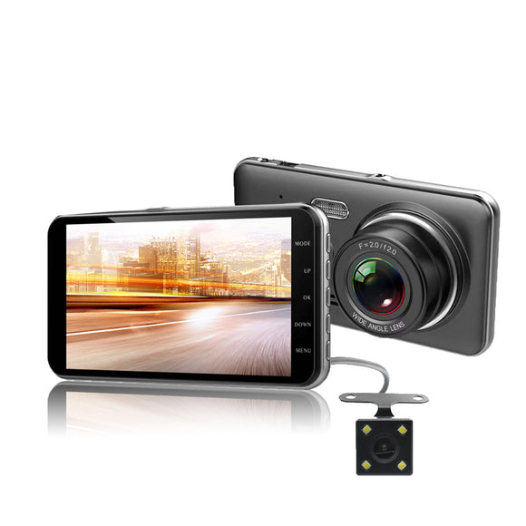 D207 4 Inch 1080P Car DVR Video Voice Recording with Rear View Camera