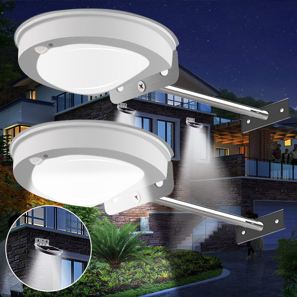 2pcs 3W 28LED Solar Powered PIR Motion Sensor Waterproof Wall Light Street Lamp