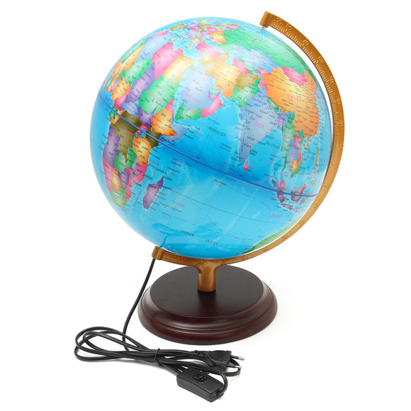 12.5 World Earth Globe Map Geography LED Illuminated for Desktop Decoration Education Kids Gift