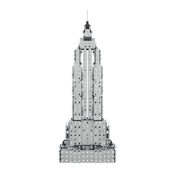 Mofun SW-020 3D Empire State With Light 29.7CM Stainless Metal Puzzle Model Building 1150PCS