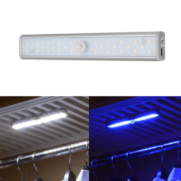 ARILUX Portable 20 White LED & 8 UV LED USB Rechargeable PIR Motion Sensor Cabinet Night Light