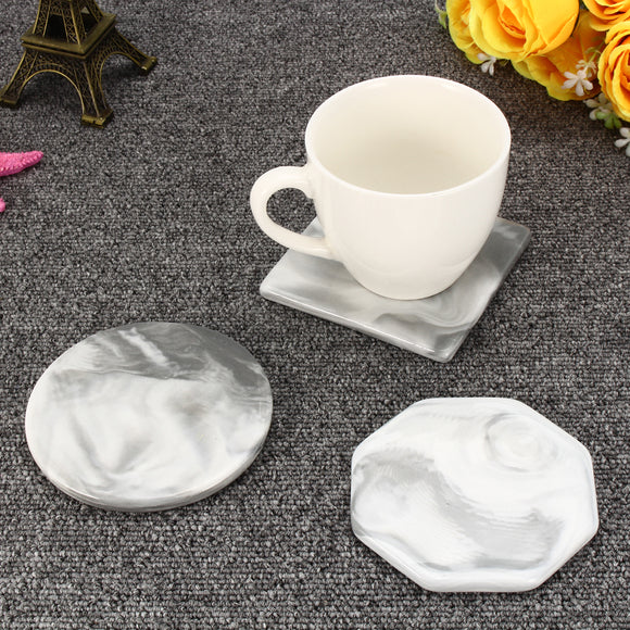 3 Pattern Set Marble Anti-Slip Ceramic Coaster Coffee Cup Mat Table Pads Decor