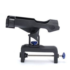 Black 360 Degree Spinning Fishing Rod Holder Kayak Boat Mount Adjustable Clamp Tackle