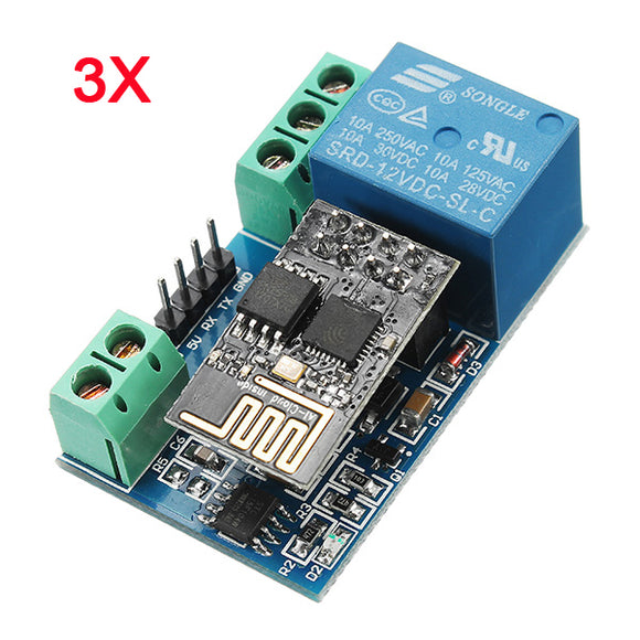 3Pcs ESP8266 12V WiFi Relay Networking Smart Home Phone APP Remote Control Switch